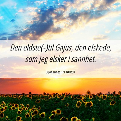Picture 06 - 3 Johannes 1:1 NORSK - Den eldste(-)til Gajus, den elskede, som jeg - Bible Verse Picture