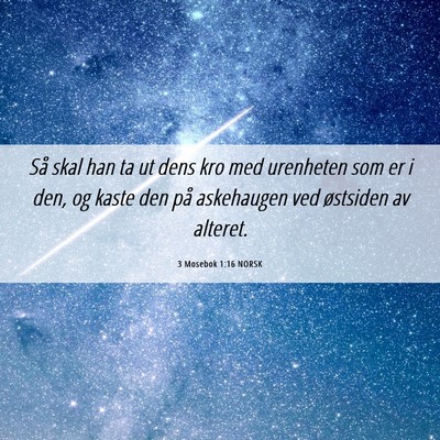 Picture 06 - 3 Mosebok 1:16 NORSK - Så skal han ta ut dens kro med urenheten som er - Bible Verse Picture