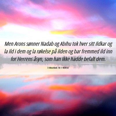 Picture 06 - 3 Mosebok 10:1 NORSK - Men Arons sønner Nadab og Abihu tok hver sitt - Bible Verse Picture