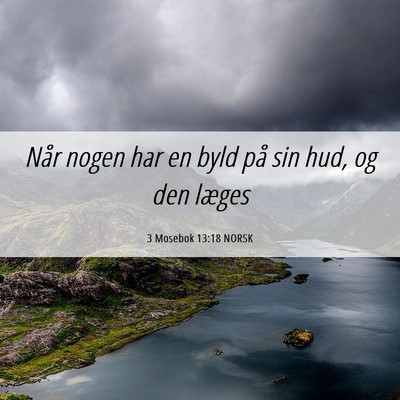 Picture 06 - 3 Mosebok 13:18 NORSK - Når nogen har en byld på sin hud, og den - Bible Verse Picture