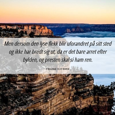 Picture 06 - 3 Mosebok 13:23 NORSK - Men dersom den lyse flekk blir uforandret på - Bible Verse Picture