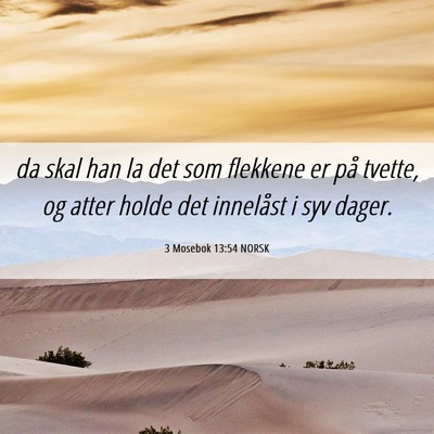 Picture 06 - 3 Mosebok 13:54 NORSK - da skal han la det som flekkene er på tvette, og - Bible Verse Picture