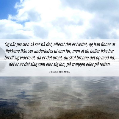Picture 06 - 3 Mosebok 13:55 NORSK - Og når presten så ser på det, efterat det er - Bible Verse Picture