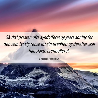 Picture 06 - 3 Mosebok 14:19 NORSK - Så skal presten ofre syndofferet og gjøre - Bible Verse Picture
