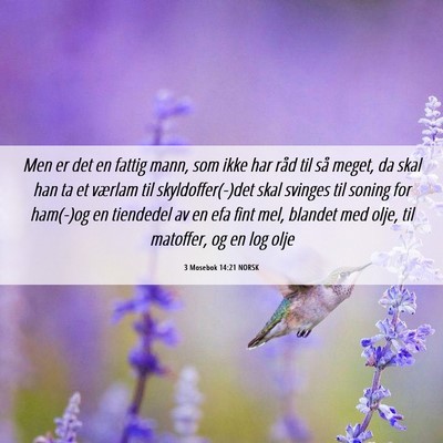 Picture 06 - 3 Mosebok 14:21 NORSK - Men er det en fattig mann, som ikke har råd til - Bible Verse Picture