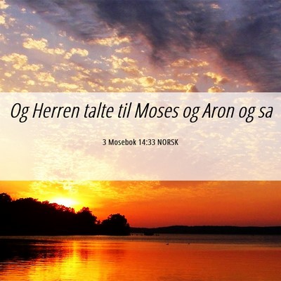 Picture 06 - 3 Mosebok 14:33 NORSK - Og Herren talte til Moses og Aron og - Bible Verse Picture