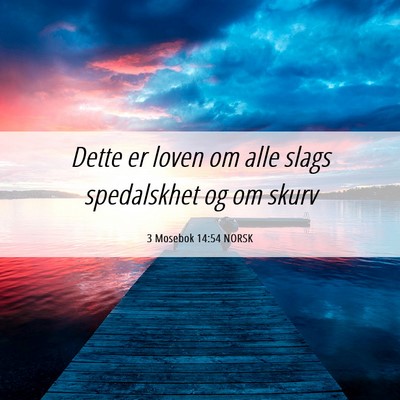 Picture 06 - 3 Mosebok 14:54 NORSK - Dette er loven om alle slags spedalskhet og om - Bible Verse Picture