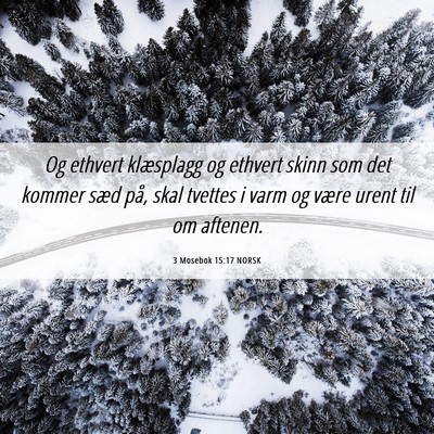 Picture 06 - 3 Mosebok 15:17 NORSK - Og ethvert klæsplagg og ethvert skinn som det - Bible Verse Picture