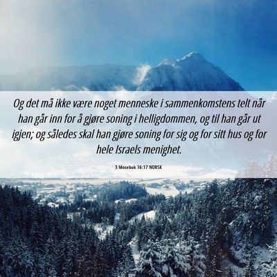 Picture 06 - 3 Mosebok 16:17 NORSK - Og det må ikke være noget menneske i - Bible Verse Picture