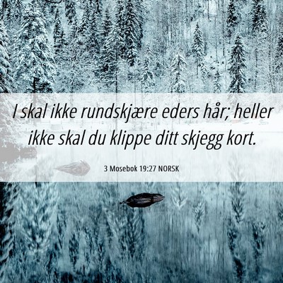 Picture 06 - 3 Mosebok 19:27 NORSK - I skal ikke rundskjære eders hår; heller ikke - Bible Verse Picture