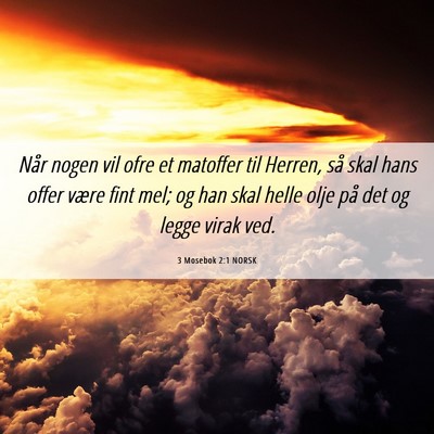 Picture 06 - 3 Mosebok 2:1 NORSK - Når nogen vil ofre et matoffer til Herren, så - Bible Verse Picture