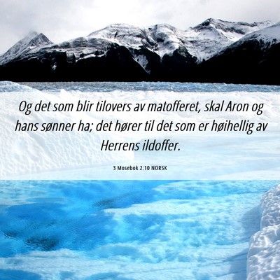 Picture 06 - 3 Mosebok 2:10 NORSK - Og det som blir tilovers av matofferet, skal Aron - Bible Verse Picture
