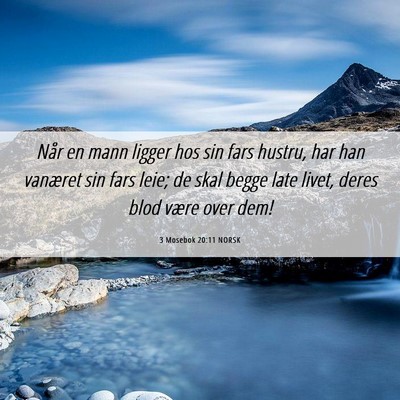 Picture 06 - 3 Mosebok 20:11 NORSK - Når en mann ligger hos sin fars hustru, har han - Bible Verse Picture