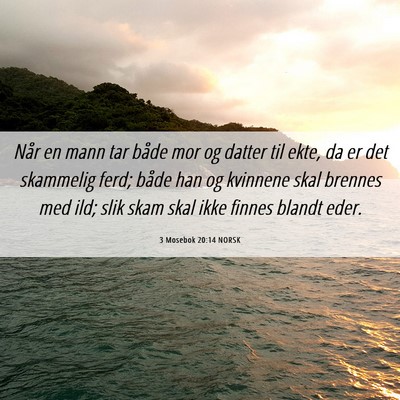 Picture 06 - 3 Mosebok 20:14 NORSK - Når en mann tar både mor og datter til ekte, da - Bible Verse Picture