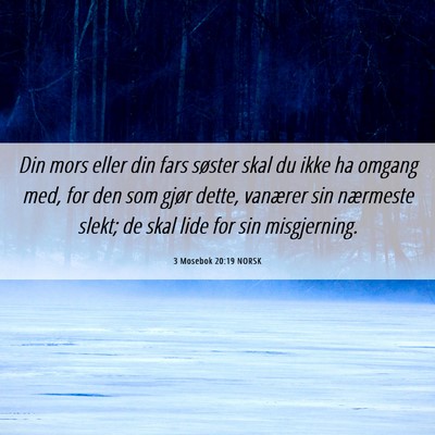 Picture 06 - 3 Mosebok 20:19 NORSK - Din mors eller din fars søster skal du ikke ha - Bible Verse Picture