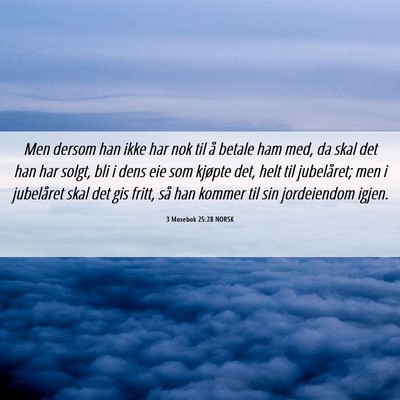 Picture 06 - 3 Mosebok 25:28 NORSK - Men dersom han ikke har nok til å betale ham - Bible Verse Picture