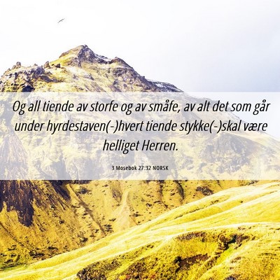 Picture 06 - 3 Mosebok 27:32 NORSK - Og all tiende av storfe og av småfe, av alt det - Bible Verse Picture