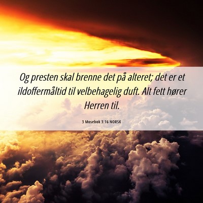 Picture 06 - 3 Mosebok 3:16 NORSK - Og presten skal brenne det på alteret; det er et - Bible Verse Picture