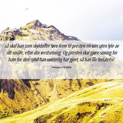 Picture 06 - 3 Mosebok 5:18 NORSK - så skal han som skyldoffer føre frem til - Bible Verse Picture