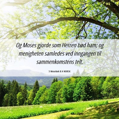 Picture 06 - 3 Mosebok 8:4 NORSK - Og Moses gjorde som Herren bød ham; og - Bible Verse Picture