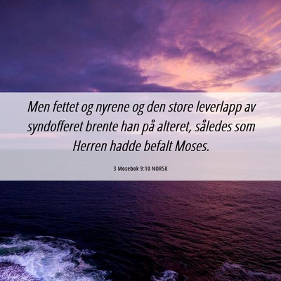 Picture 06 - 3 Mosebok 9:10 NORSK - Men fettet og nyrene og den store leverlapp av - Bible Verse Picture