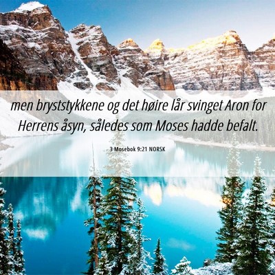Picture 06 - 3 Mosebok 9:21 NORSK - men bryststykkene og det høire lår svinget Aron - Bible Verse Picture