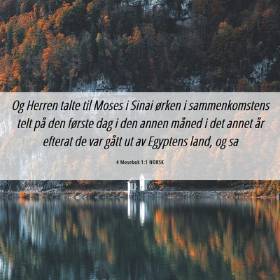 Picture 06 - 4 Mosebok 1:1 NORSK - Og Herren talte til Moses i Sinai ørken i - Bible Verse Picture
