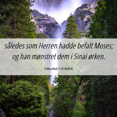 Picture 06 - 4 Mosebok 1:19 NORSK - således som Herren hadde befalt Moses; og han - Bible Verse Picture