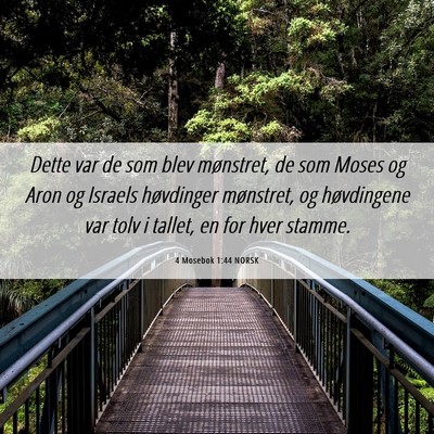 Picture 06 - 4 Mosebok 1:44 NORSK - Dette var de som blev mønstret, de som Moses og - Bible Verse Picture