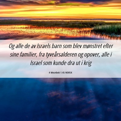 Picture 06 - 4 Mosebok 1:45 NORSK - Og alle de av Israels barn som blev mønstret - Bible Verse Picture