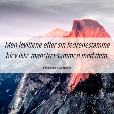 Picture 06 - 4 Mosebok 1:47 NORSK - Men levittene efter sin fedrenestamme blev ikke - Bible Verse Picture