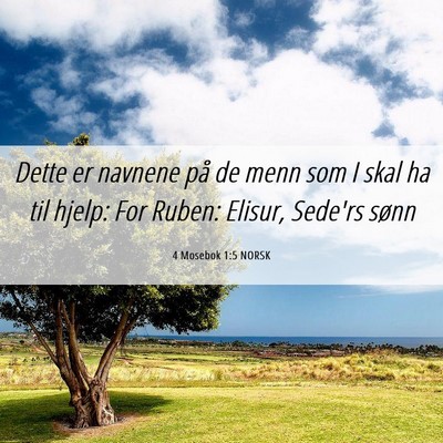 Picture 06 - 4 Mosebok 1:5 NORSK - Dette er navnene på de menn som I skal ha til - Bible Verse Picture
