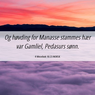 Picture 06 - 4 Mosebok 10:23 NORSK - Og høvding for Manasse stammes hær var Gamliel, - Bible Verse Picture