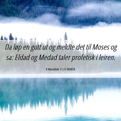 Picture 06 - 4 Mosebok 11:27 NORSK - Da løp en gutt ut og meldte det til Moses og sa: - Bible Verse Picture