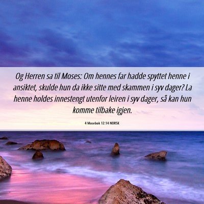 Picture 06 - 4 Mosebok 12:14 NORSK - Og Herren sa til Moses: Om hennes far hadde - Bible Verse Picture