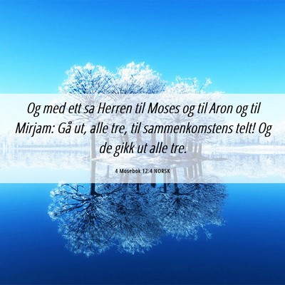 Picture 06 - 4 Mosebok 12:4 NORSK - Og med ett sa Herren til Moses og til Aron og til - Bible Verse Picture