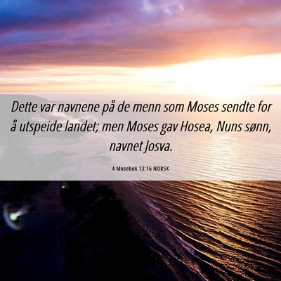 Picture 06 - 4 Mosebok 13:16 NORSK - Dette var navnene på de menn som Moses sendte - Bible Verse Picture