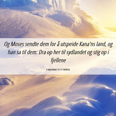 Picture 06 - 4 Mosebok 13:17 NORSK - Og Moses sendte dem for å utspeide Kana'ns land, - Bible Verse Picture