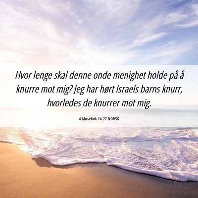 Picture 06 - 4 Mosebok 14:27 NORSK - Hvor lenge skal denne onde menighet holde på å - Bible Verse Picture