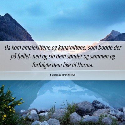 Picture 06 - 4 Mosebok 14:45 NORSK - Da kom amalekittene og kana'nittene, som bodde - Bible Verse Picture