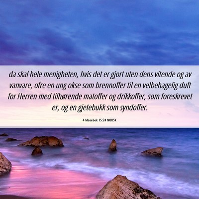 Picture 06 - 4 Mosebok 15:24 NORSK - da skal hele menigheten, hvis det er gjort uten - Bible Verse Picture