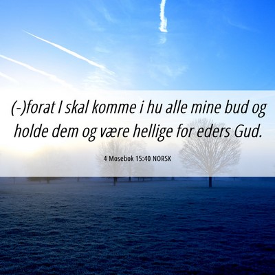 Picture 06 - 4 Mosebok 15:40 NORSK - (-)forat I skal komme i hu alle mine bud og holde - Bible Verse Picture