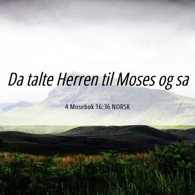 Picture 06 - 4 Mosebok 16:36 NORSK - Da talte Herren til Moses og - Bible Verse Picture