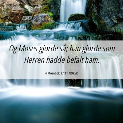 Picture 06 - 4 Mosebok 17:11 NORSK - Og Moses gjorde så; han gjorde som Herren hadde - Bible Verse Picture