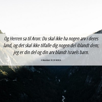 Picture 06 - 4 Mosebok 18:20 NORSK - Og Herren sa til Aron: Du skal ikke ha nogen arv - Bible Verse Picture