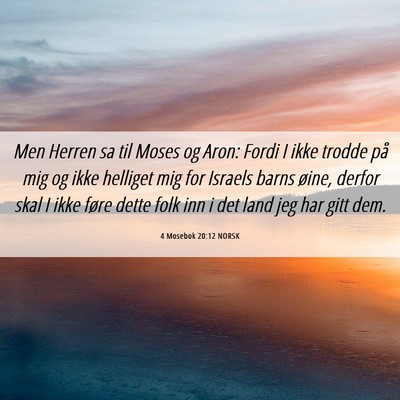 Picture 06 - 4 Mosebok 20:12 NORSK - Men Herren sa til Moses og Aron: Fordi I ikke - Bible Verse Picture
