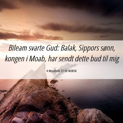 Picture 06 - 4 Mosebok 22:10 NORSK - Bileam svarte Gud: Balak, Sippors sønn, kongen i - Bible Verse Picture