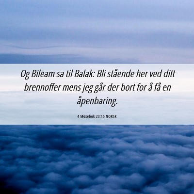 Picture 06 - 4 Mosebok 23:15 NORSK - Og Bileam sa til Balak: Bli stående her ved ditt - Bible Verse Picture