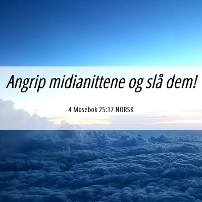 Picture 06 - 4 Mosebok 25:17 NORSK - Angrip midianittene og slå - Bible Verse Picture
