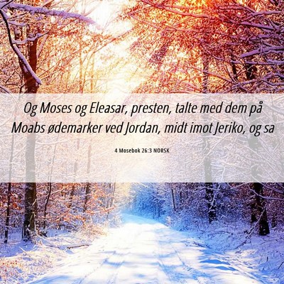 Picture 06 - 4 Mosebok 26:3 NORSK - Og Moses og Eleasar, presten, talte med dem på - Bible Verse Picture